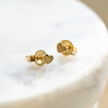 Load image into Gallery viewer, Tiny Gold Heart Stud Earrings - 4mm