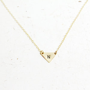 Triangle Initial Necklace, Personalized