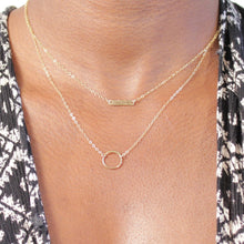 Load image into Gallery viewer, Mini Gold Bar Necklace (smooth or hammered)