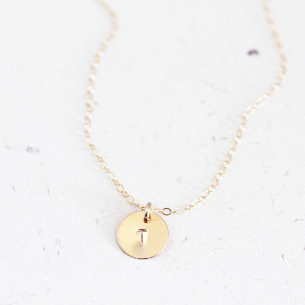 Delicate Initial Circle Necklace – Wild Moonstone