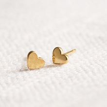 Load image into Gallery viewer, Gold Heart Stud Earrings - 3mm