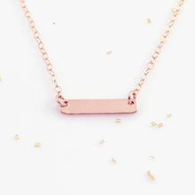 Load image into Gallery viewer, Mini Gold Bar Necklace (smooth or hammered)