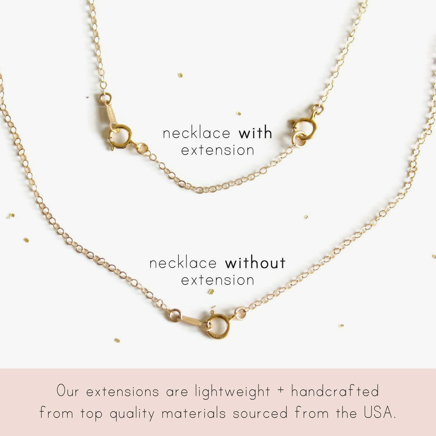 Body Chain or Necklace Extender, Jewelry Extension Rose Gold