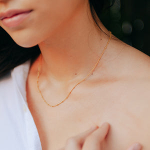 Simple Everyday Gold Bead Necklace