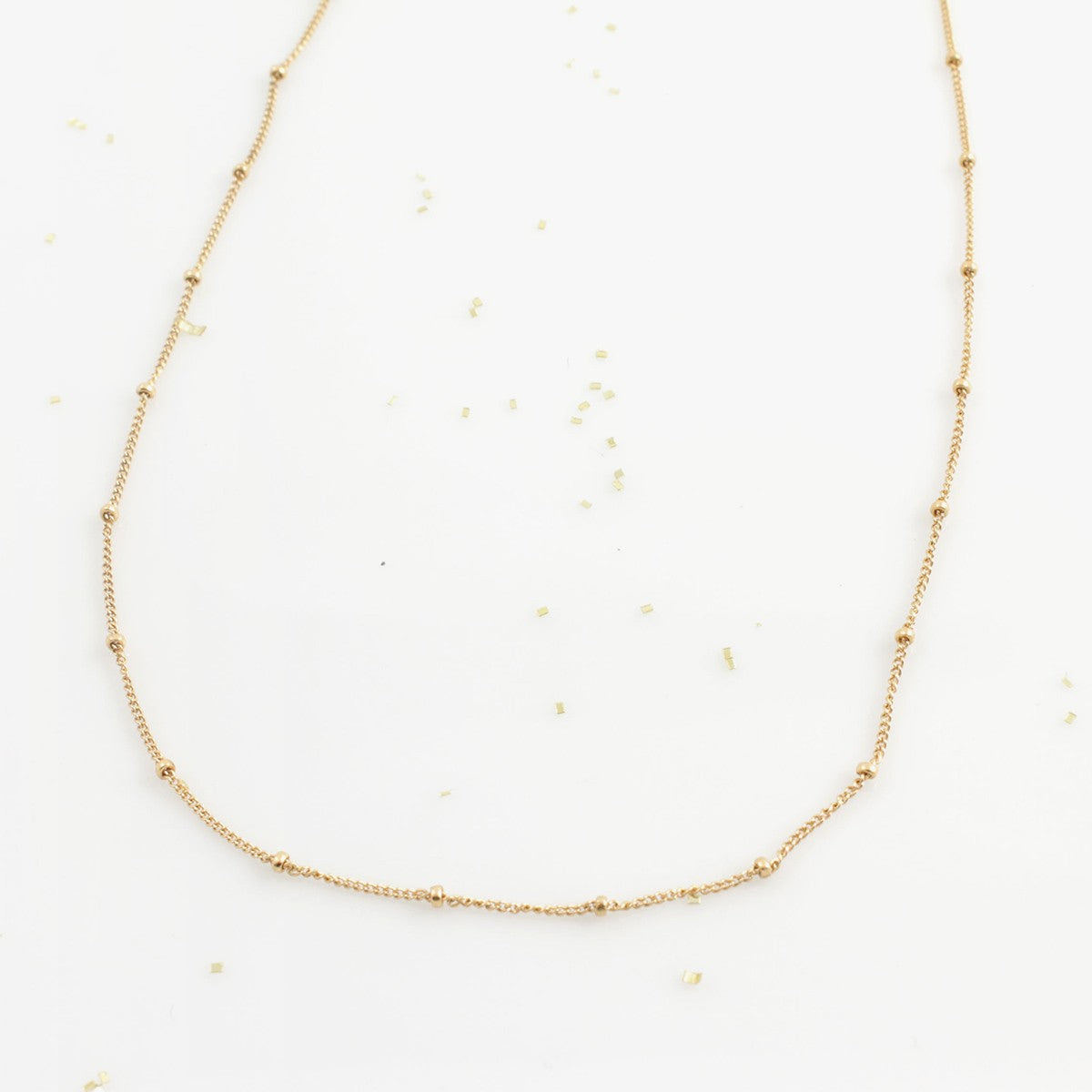Simple Everyday Gold Bead Necklace
