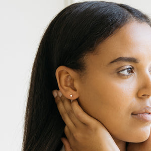 Tiny Circle Stud Earrings