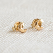Load image into Gallery viewer, Gold Crescent Moon Studs