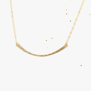 Hammered Gold Arc Necklace